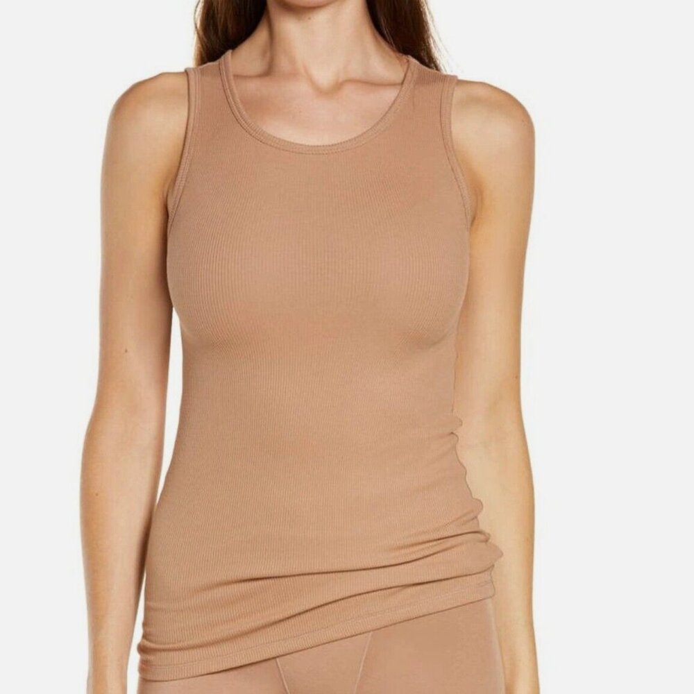SKIMS Boyfriend Rib Tank (Sienna) XS